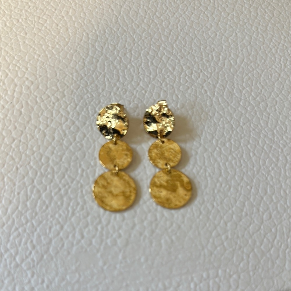Gold Faceted Gemstone Earrings with Floral Studs